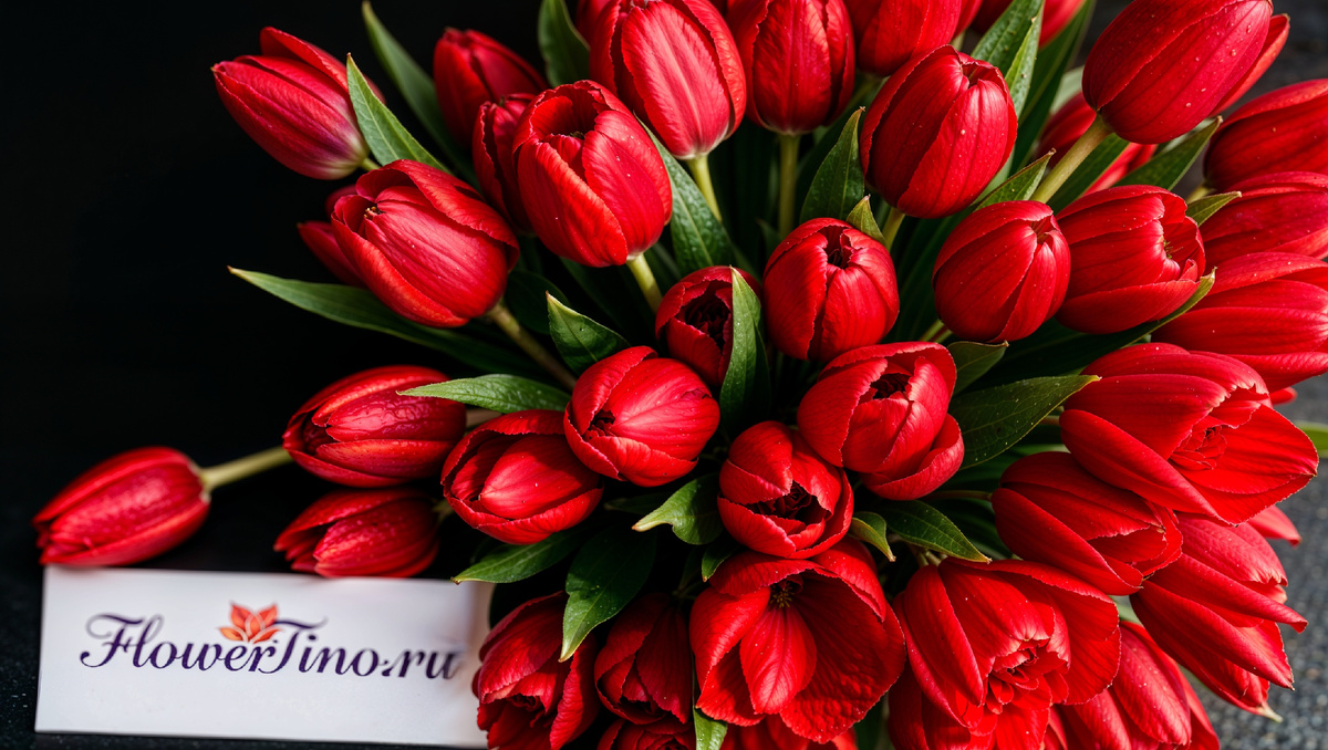 Красные тюльпаны отражают страстную натуру женщины-Овна