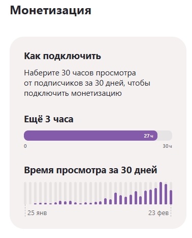 Подключила почти за месяц от начала ведения канала.