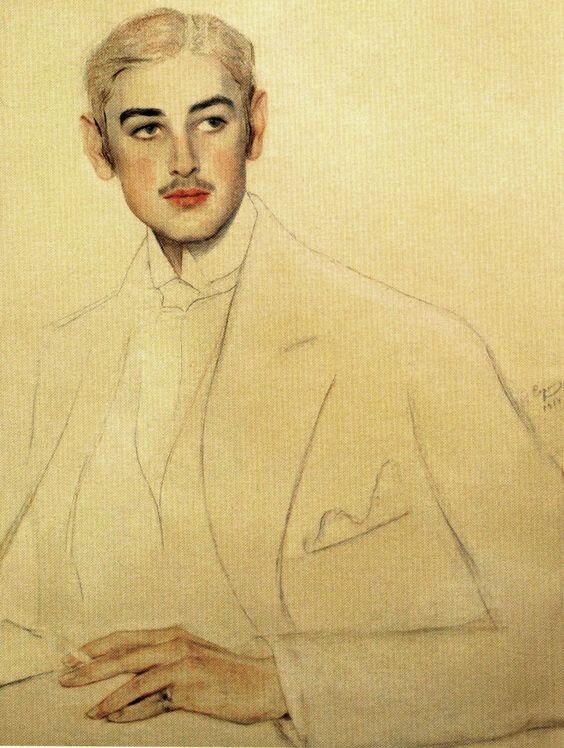 Савелий Сорин  "Портрет князя Сержа Оболенского" (1914)