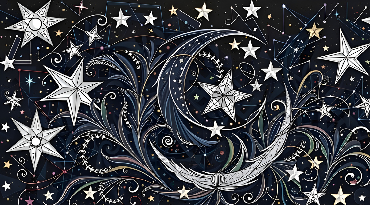 Мои звёздные карты.  Иллюстрация создана с помощью нейросетей StableDiffusion и Flux Schnell и программы Photoshop.
