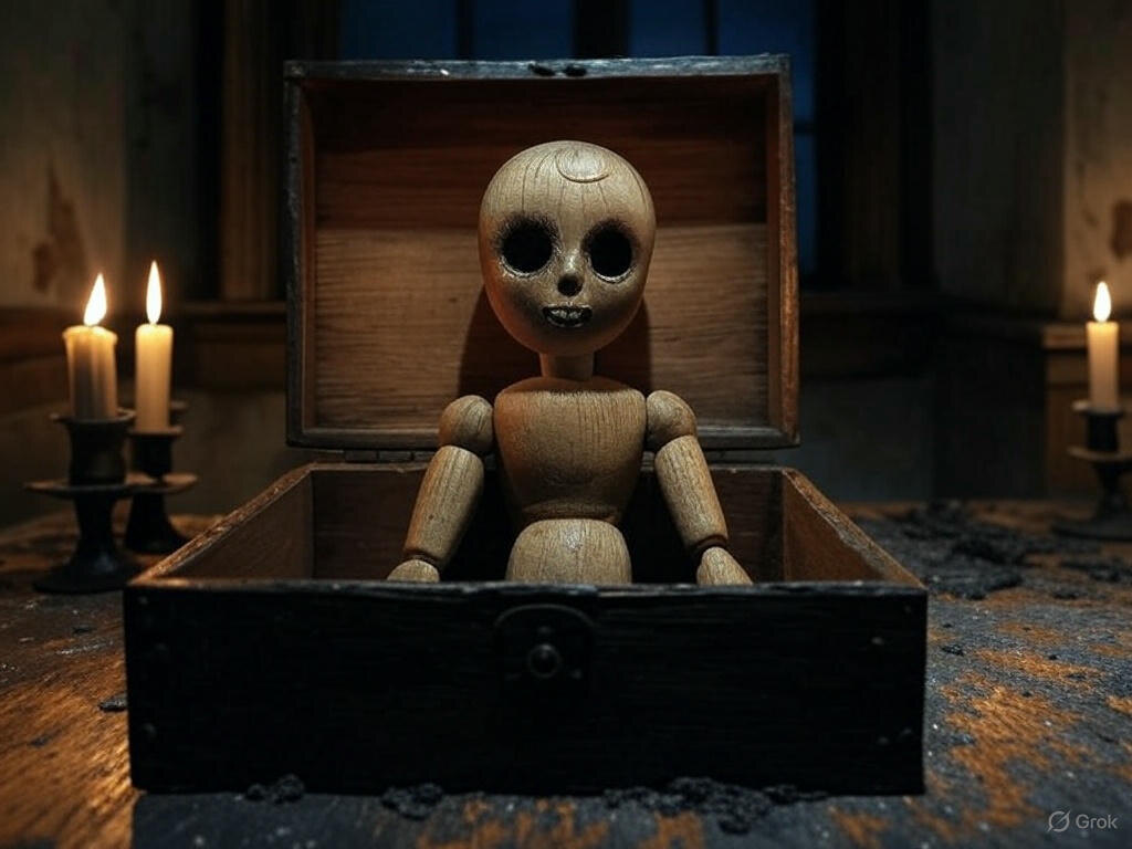 Лёха поддел крышку носком ботинка — внутри лежала детская кукла, деревянная, с выжженными глазами и зашитым ртом