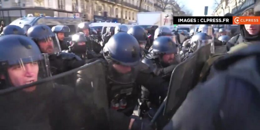 Полиция во всеоружии осуществляет миротворчество в Париже