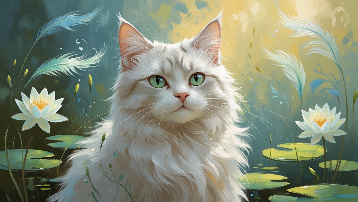 Кот в стиле импрессионизма, созданый нейросетью
