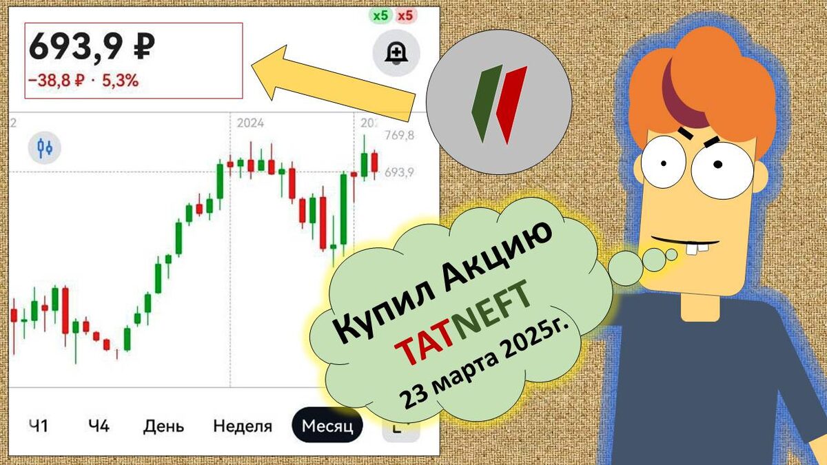 Покупаю Акции Татнефть и становлюсь богаче! Я богатый! А вы? 23 марта 2025г.
