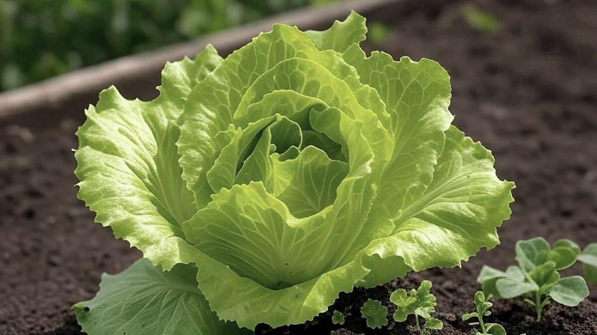 Cалат нуждается в рыхлении междурядий, в прополках, а также в защите от слизней и болезней, Фото сгенерировано нейросетью Grok 