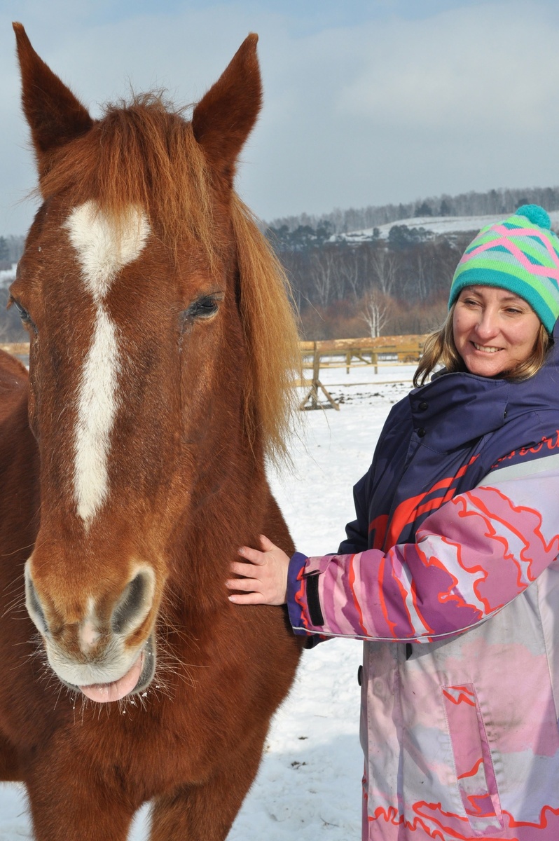 Женя и лошадь Диана 