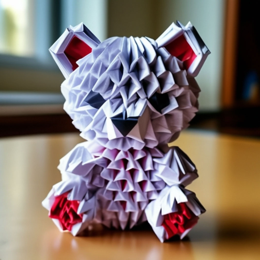 медвежонок в технике модульного оригами. Изображение взято из открытых источников интернета