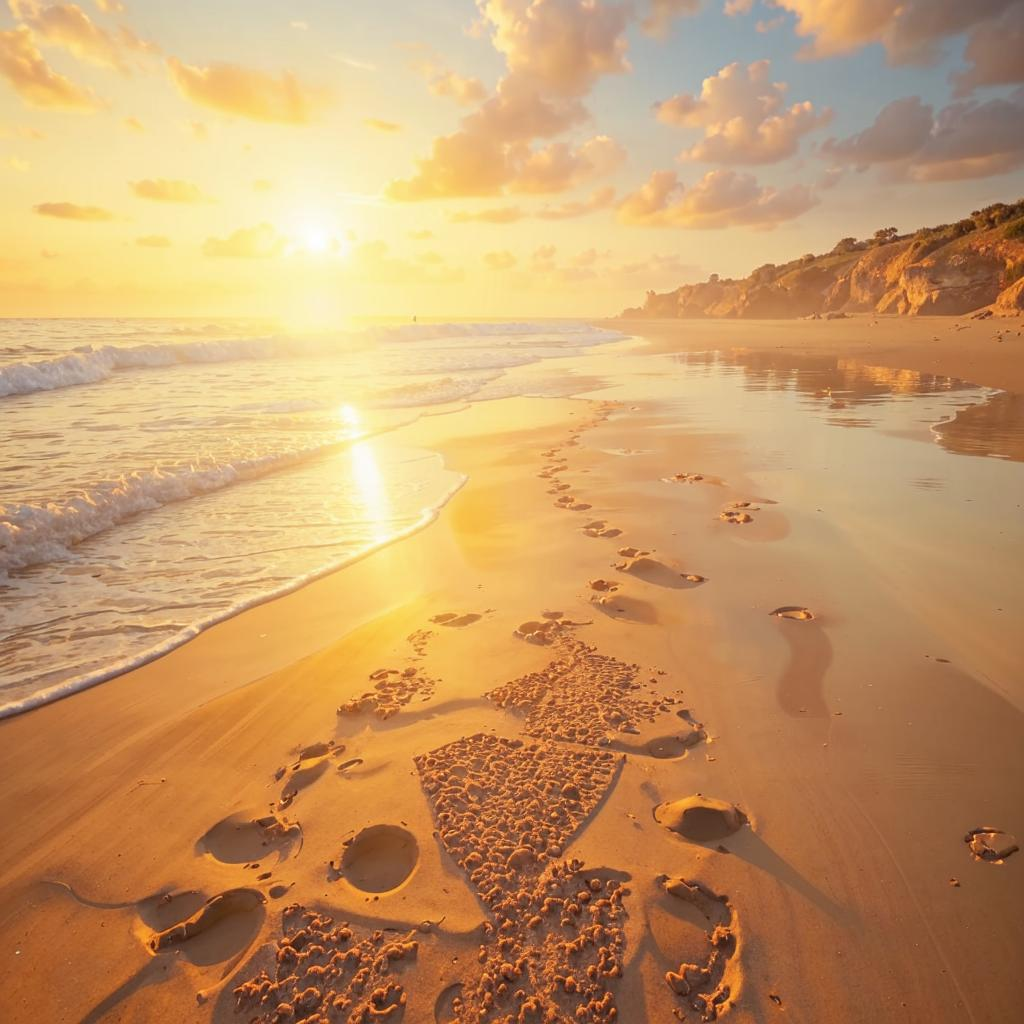 Иллюстрация. Следы в душе как следы на песке