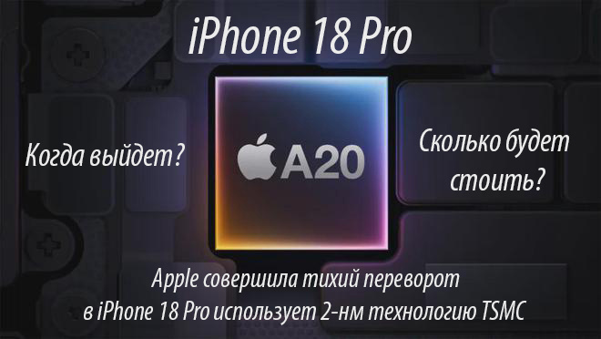 iPhone 18 Pro и 2-нм чип TSMC: Технологическая революция 2026 года, которая изменит рынок смартфонов. Искусственный интеллект чипа A20 сравним с настольными процессорами.