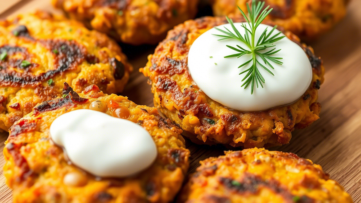 Морковные котлеты с соусом из йогурта