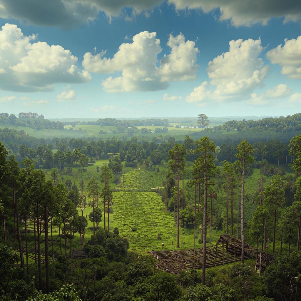 Массовая вырубка лесов  ведет к утрате естественной среды обитания белого дуба. 