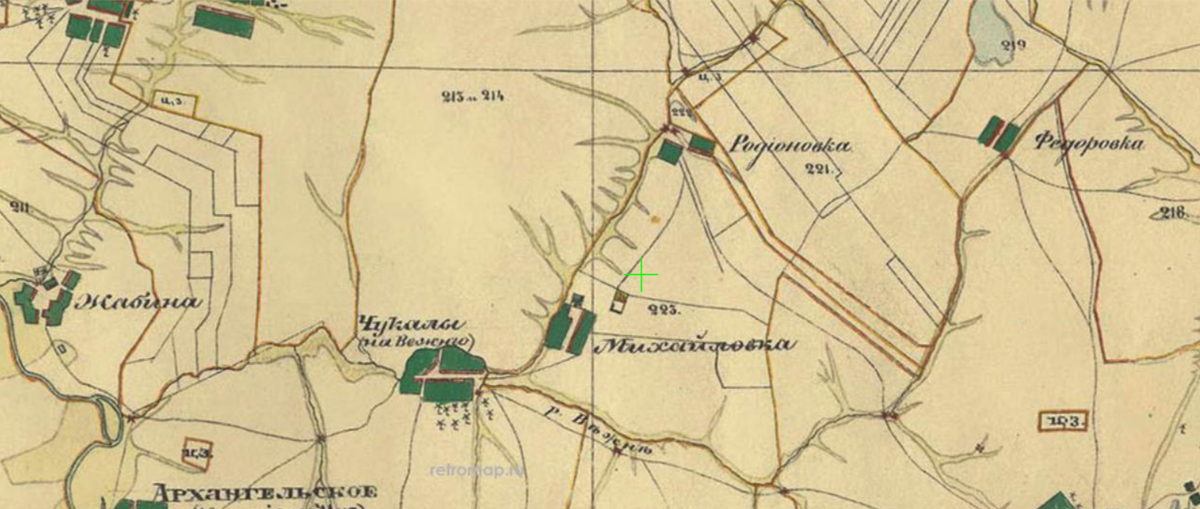 Карта Симбирской губернии 1861 г. 