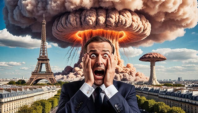 На фото: Центр Парижа в ядерном огне. Коллаж ИА Новости России