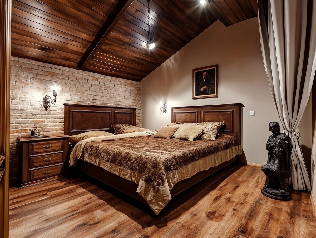 спальня в стиле лофт