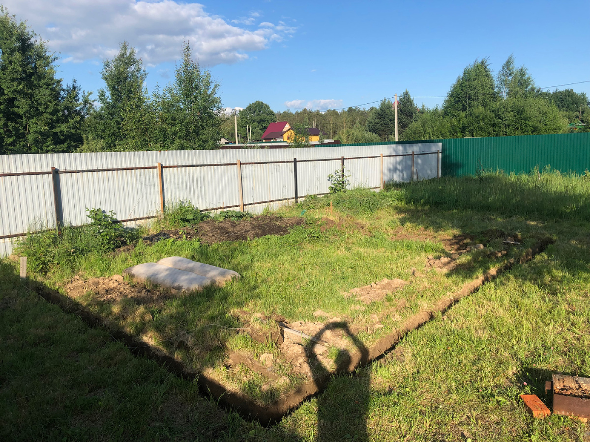 Разметка под будущий домик и дринажная система