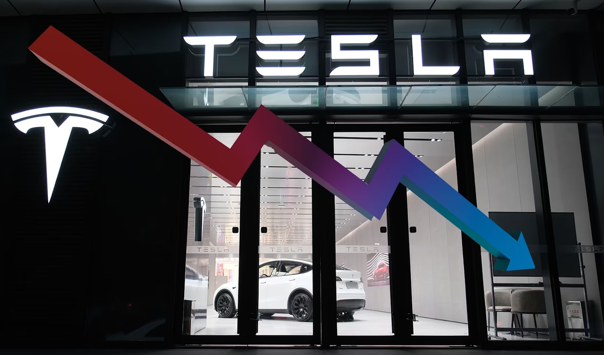 Стоимость акций компании Tesla резко падает в первом квартале 2025 года