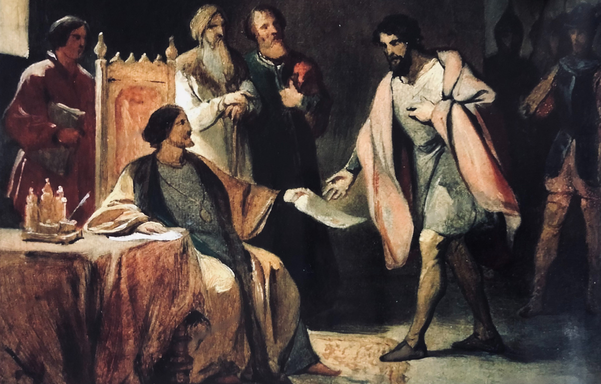 П.В. Басин. Иван III поручает Аристотелю Фиораванти заказ на чеканку монет в 1479 году. 