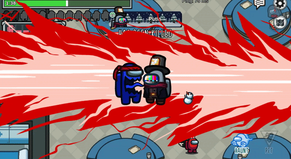 Анимация убийства языком (здесь и далее — в прятках)