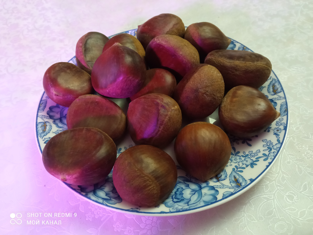 Съедобные каштаны с рынка. Фото автора.