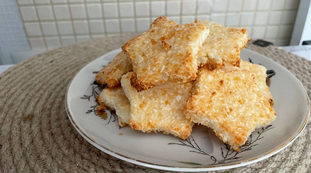 Творожное печенье с кокосом (без сахара)