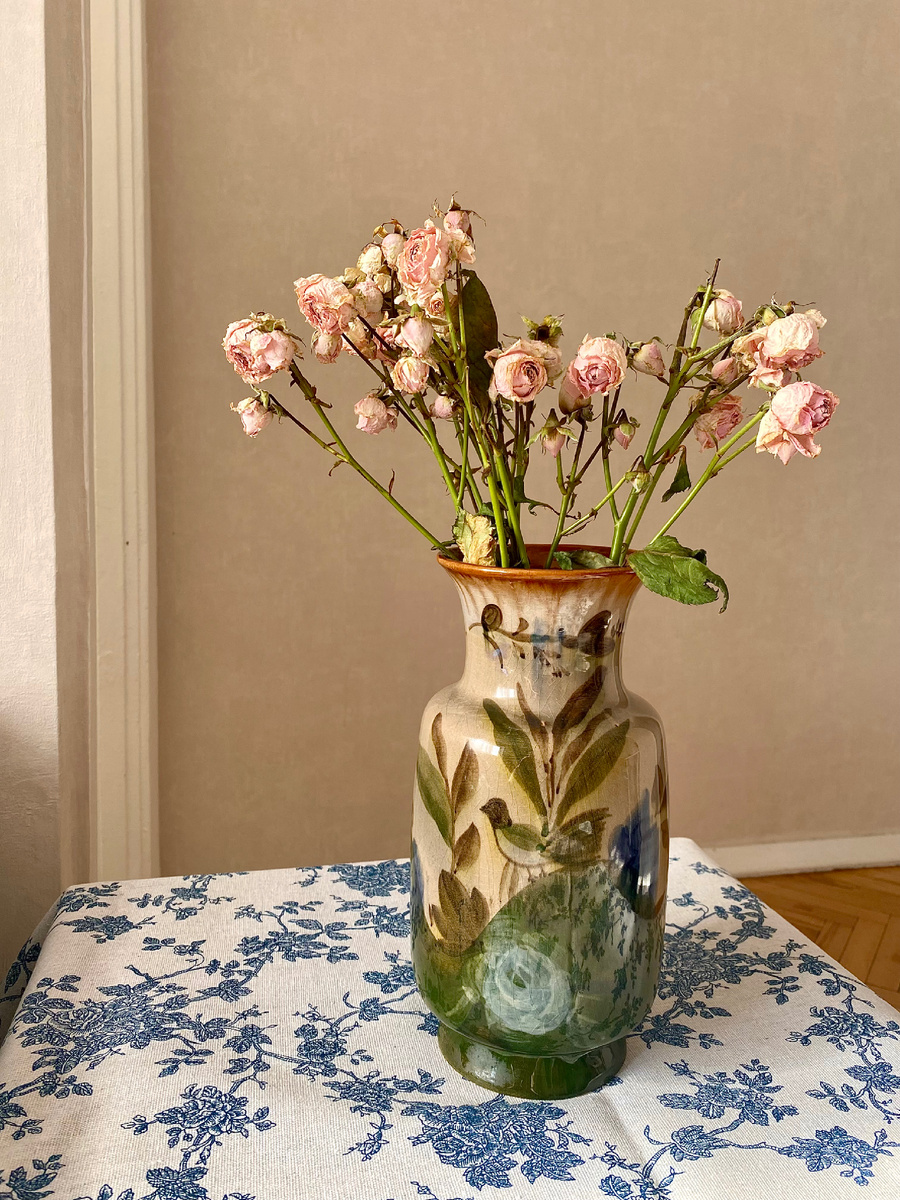 2. Ваза/подбукетник. Ручная роспись. Старая Гжель, СССР, 1960-1970гг