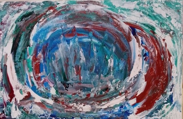 "Идущие"Акрил, холст на картоне 20*30. Автор Жанна Юрченко