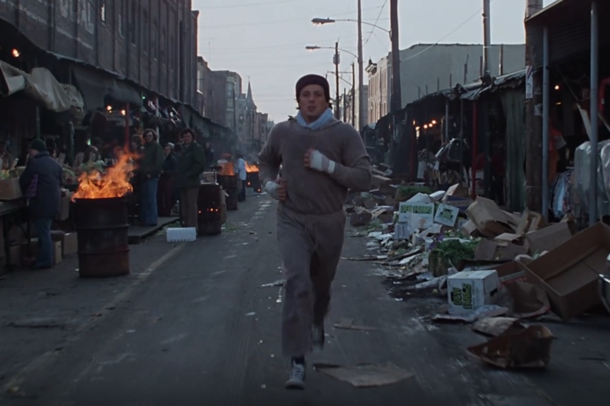   Кадр из фильма «Рокки», кинокомпания «Chartoff-Winkler Productions», 1976 г.