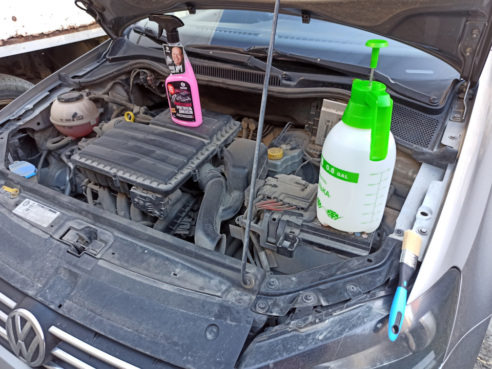 Очиститель двигателя GRASS, кисточка и помповый распылитель