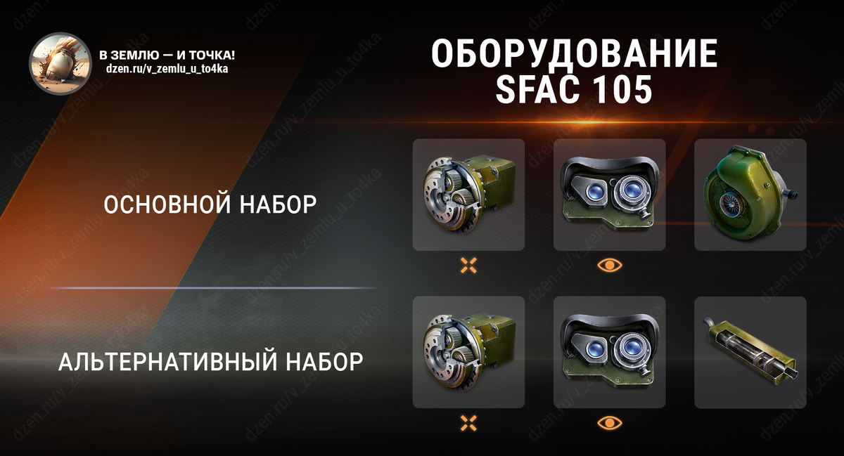 Оборудование для SFAC 105 (World of Tanks)