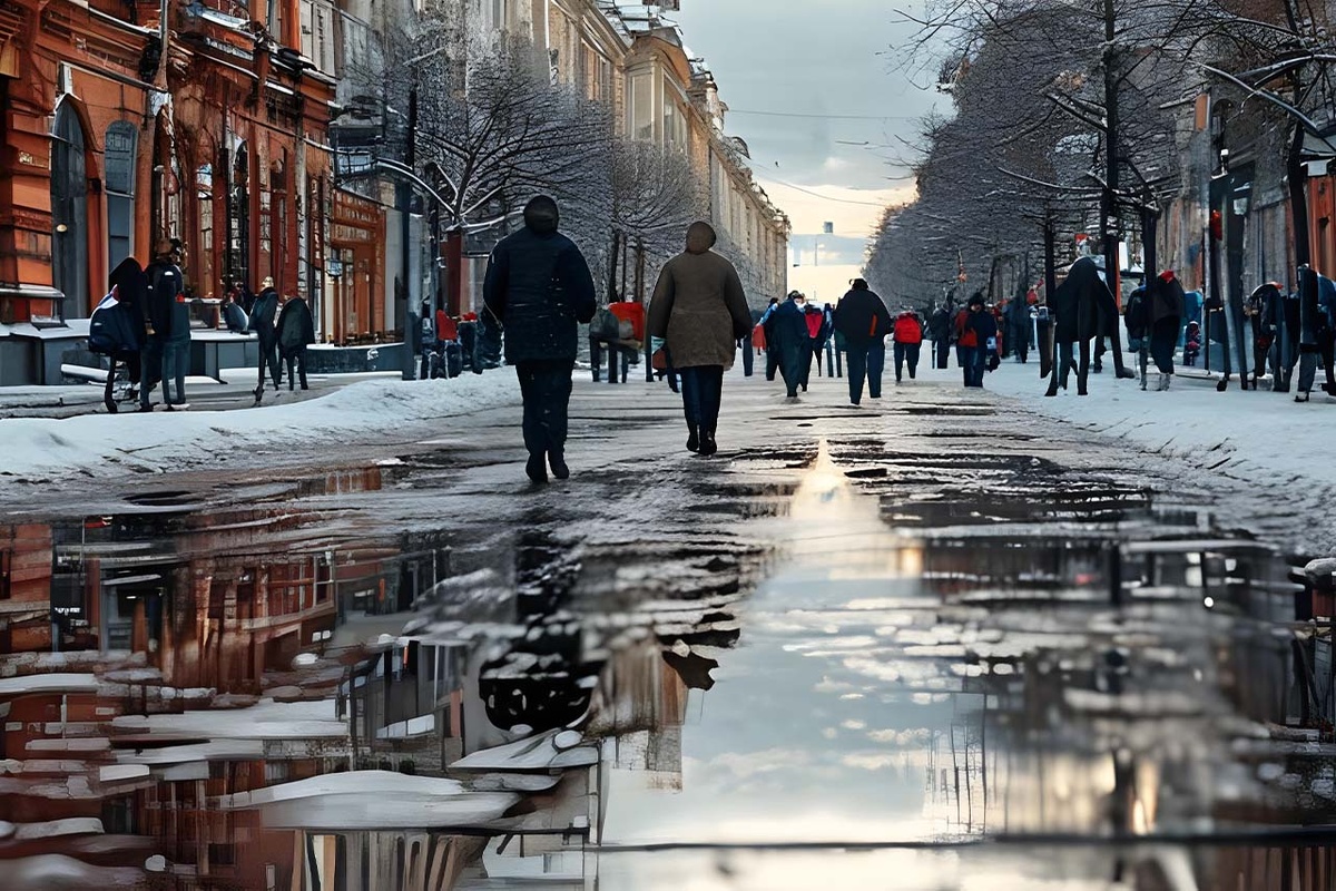 Выпавший снег быстро растает.  Фото: Изображение сгенерировано нейросетью Kandinsky 3.1