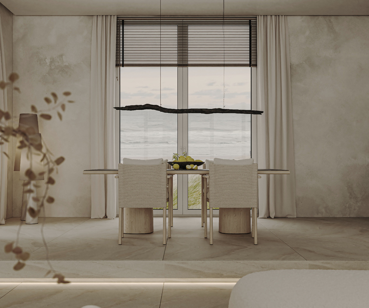 Низний подвесной светильник над обеденным столом