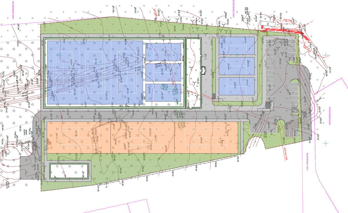 План комплекса плоскостных и капитальных сооружений
