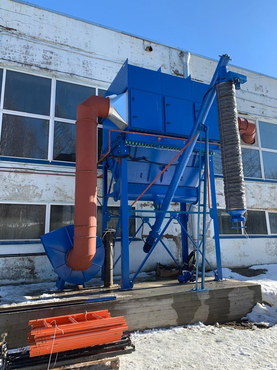 С помощью данной части ситемы пылеудаления происходит отгрузка собранной пыли.