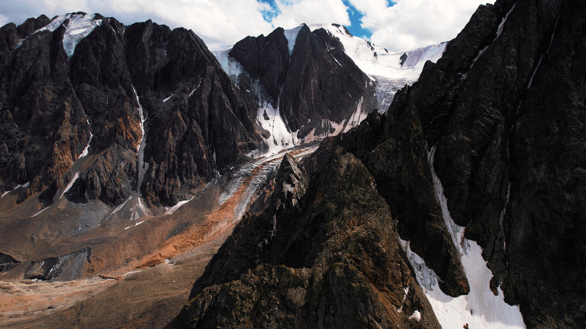 Правый рукав ледника Большой Актру