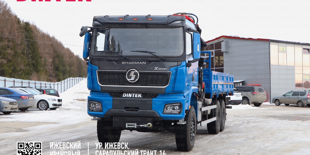 Мощность и проходимость: Кран-манипулятор SUNHUNK 238 на шасси вездехода SHACMAN X3000 6x6 для сложных задач