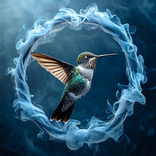 Картинка - символ диабета колибри, нарисованная моим мужем Сергеем при помощи нейронных сетей