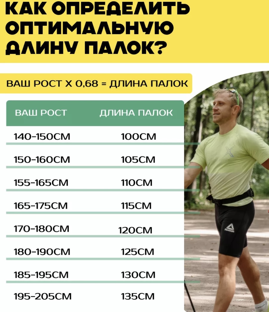 Как определить оптимальную длины скандинавских палок?