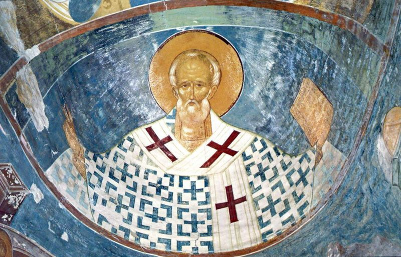 Динисий "Святой Николай", 1502. Роспись купола собора Рождества Богородицы в Ферапонтовом монастыре, Вологодская область.