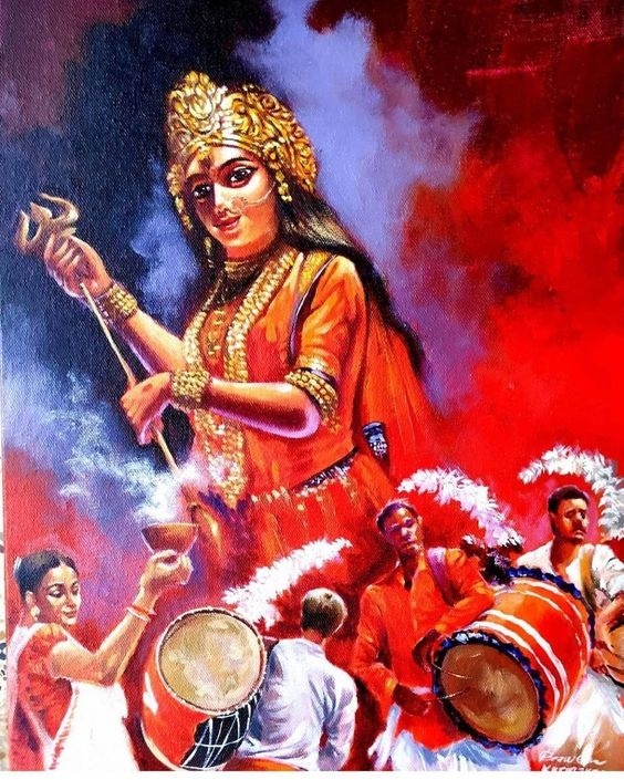 Люди отмечают Наваратри