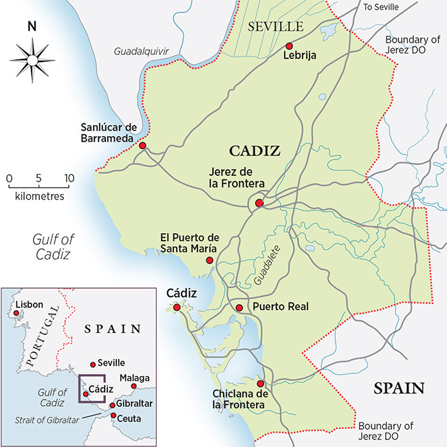 Зона производства хереса (источник здесь и далее - www.decanter.com)