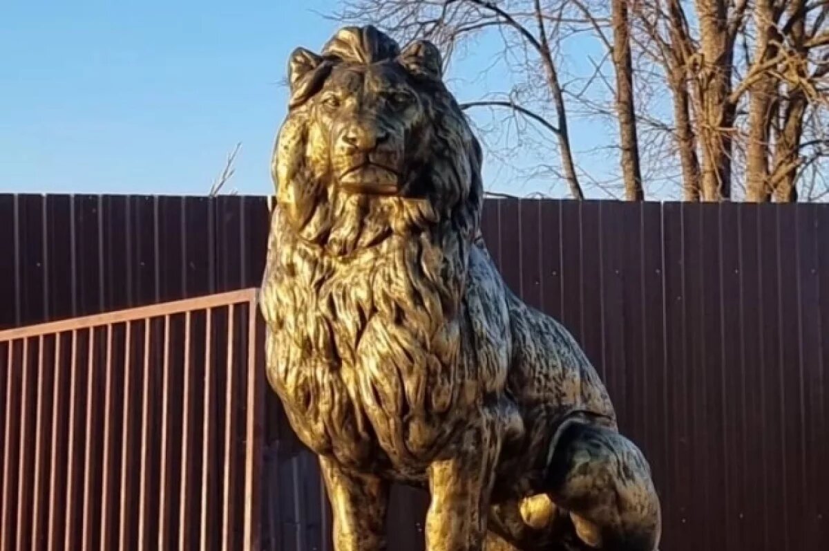    В Калуге установили памятник льву Чандру