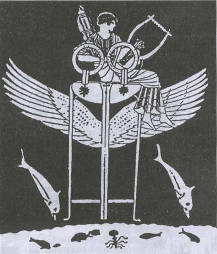 Аполлон летит в Гиперборею (с античной вазы)
