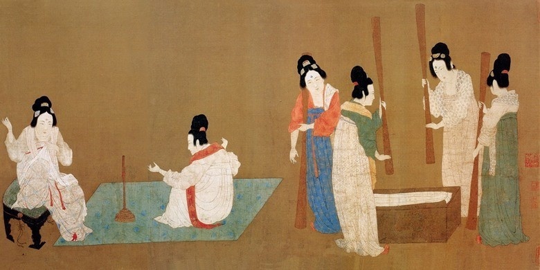 Чжан Сюань «Изготовление шелка» (копия кисти императора Хуэйцзуна), XII в.