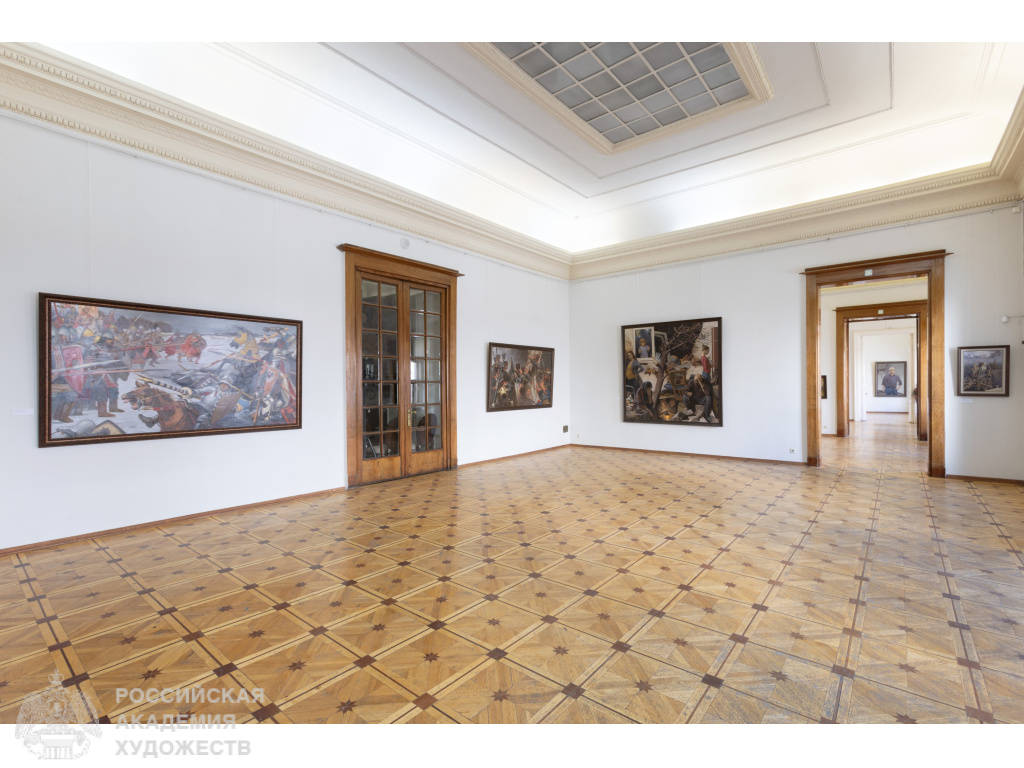 Выставка произведений Михаила Полетаева в Российской академии художеств (Моква, Пречистенка, 21). Фото: Виктор Берёзкин, пресс-служба РАХ. 2025.