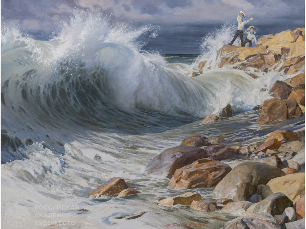 М. А. Полетаев. Твоим матросом хочу я стать! 2024, холст, масло, 150х200. Из коллекции Студии военных художников им.М.Б.Грекова.