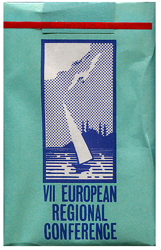 "VII European Regional Conference". Специальная марка для конференции 26.-29.9.1972 года. Турция, 1972 год. 20 штук с фильтром в мягкой упаковке и в целлофане. Цена (была) 5,50 лир. Производитель: "Istanbul Sigara Fabrikasinda". Владелец торговой марки: "Tekel".
