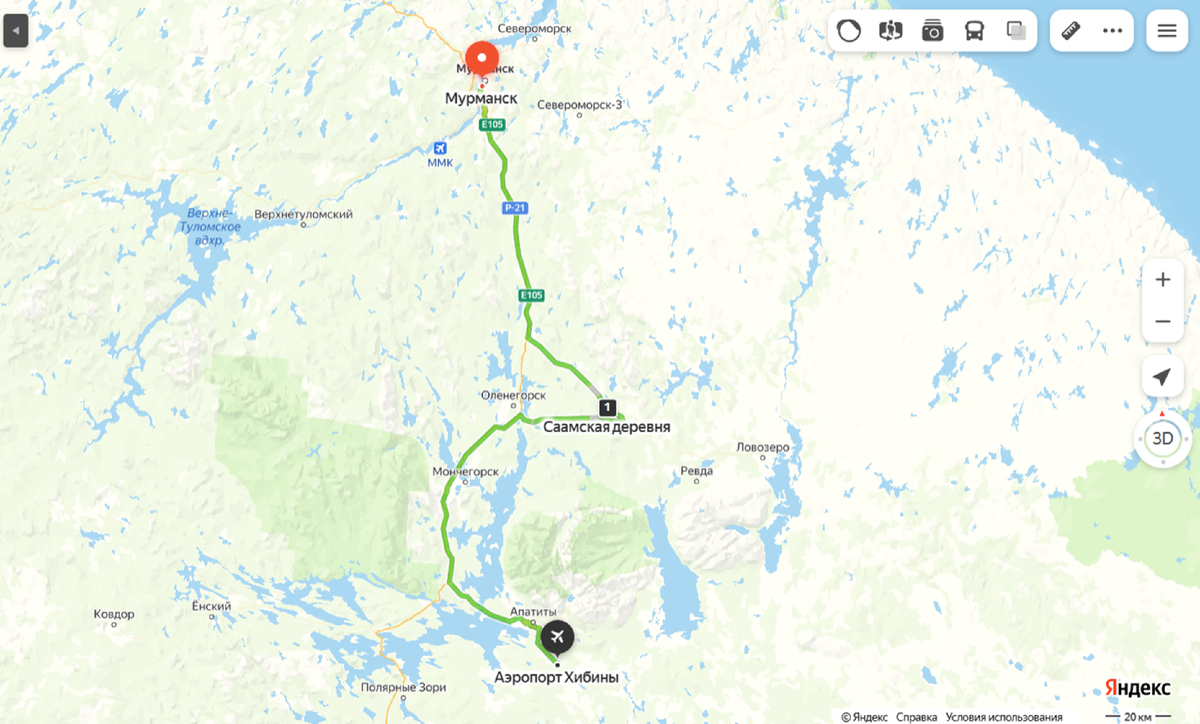 Расположение Саамской деревни (Сам-Сыйт) 