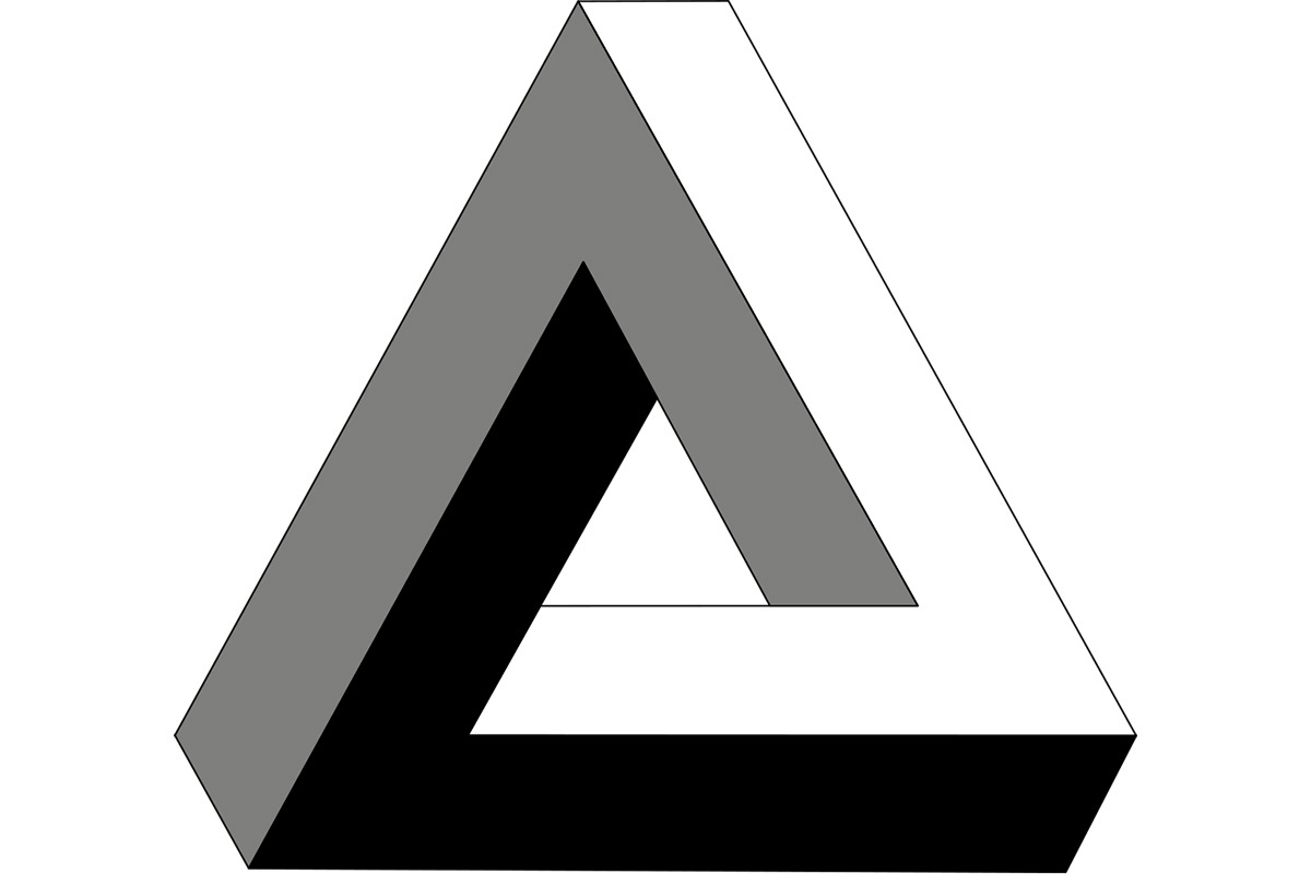 Wikimedia.org📷Треугольник Пенроуза — фигура, которая не может существовать в реальном трехмерном пространстве