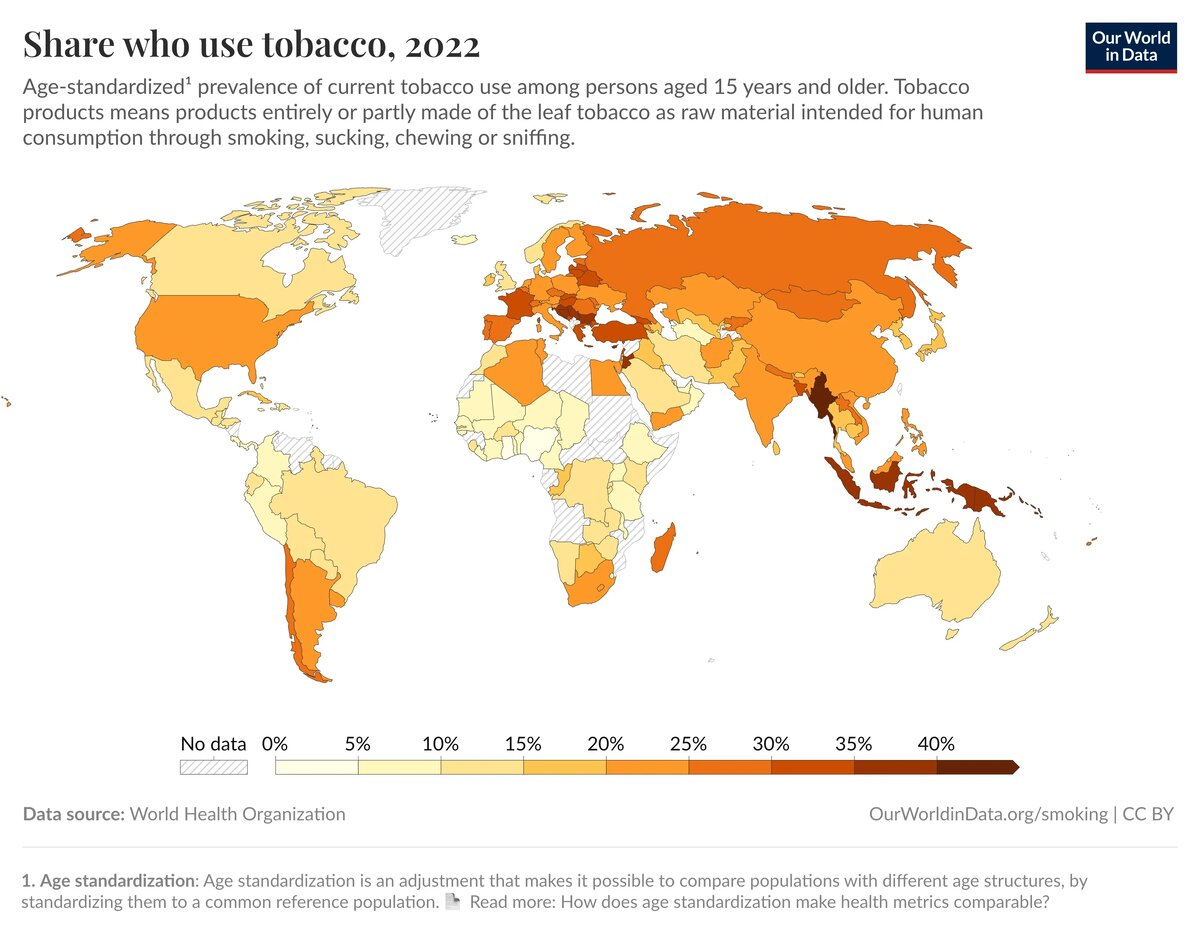 Статистика курения и процент курящих в мире и России