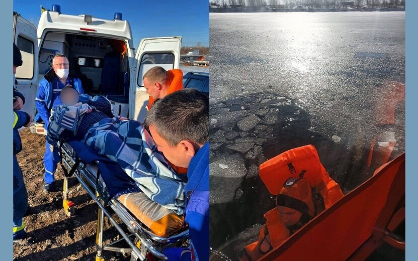    Провалившегося под лед на Каме мужчину спасли в Сарапуле
